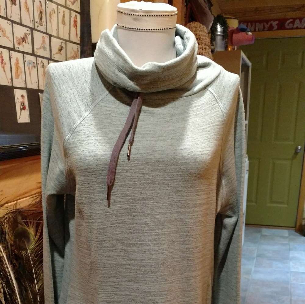 Light Blue Heatherd Gray Pullover Jacket - image 1